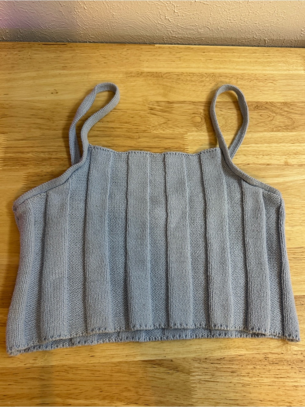 Urban Outfitters Baby Blue Ribbed Knit Cropped Sweater Tank Top